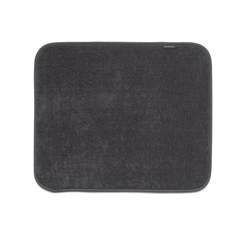 Brabantia Sinkside Microfiber Dish Drying Mat, 18.5 x 15.7 in (47 x 40 cm), Dark Gray