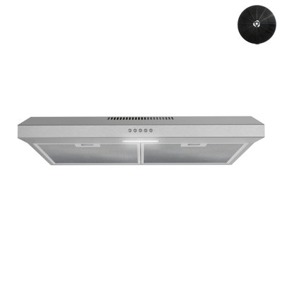 Streamline 30 In. T-3007-1-DL Savona Ductless Undermount 80 CFM Range Hood In Brushed Stainless Steel With Mesh Filters, Push Button Control, LED Light