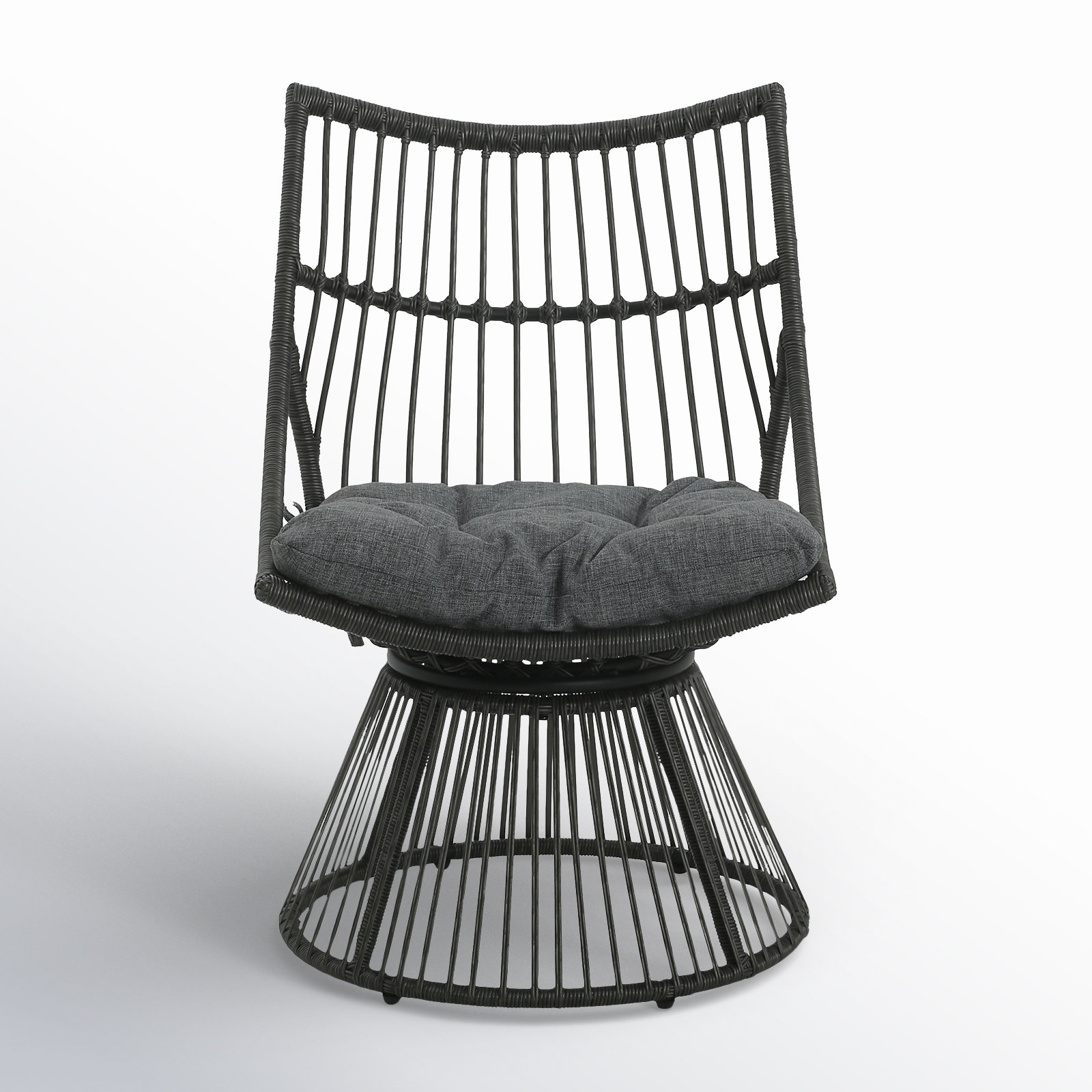 Wicker Outdoor Lounge Chair, Gray, Gray