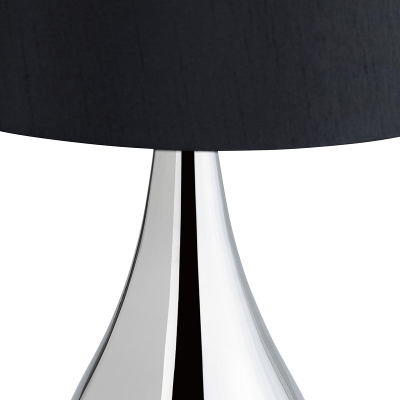 Metal Table Lamp With White Linen Shade