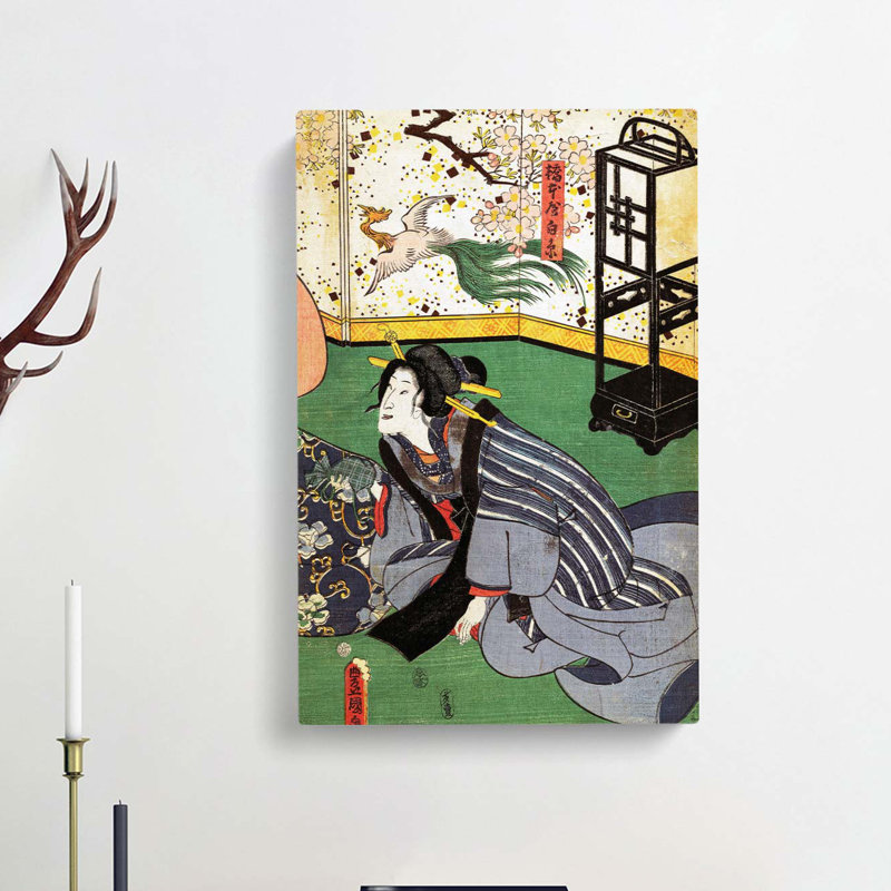 Woman In A Room by Utagawa Kunisada - Wrapped Canvas Painting, 76cm H x 50cm W x 3cm D