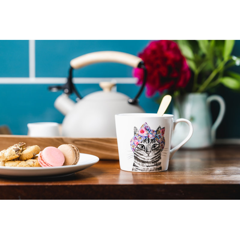 Tipperleyhill Cat Print Porcelain Mug, 380ml