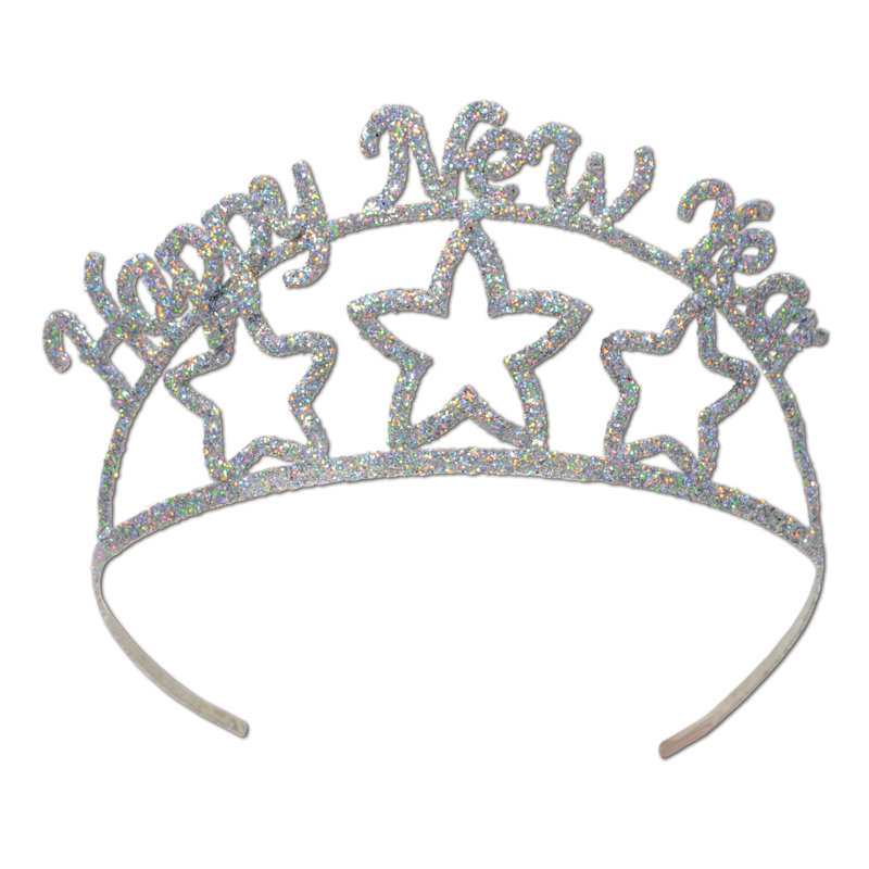 Diadème en métal scintillant Happy New Year