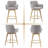Lovetro Swivel Full Back Arms Upholstered 26.6"H Counter Stool with Solid Rubberwood Frame and Gold Footrest-1236094897