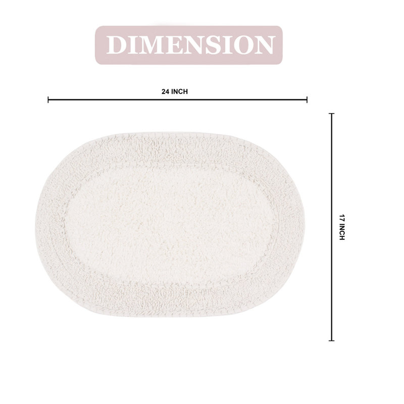 Yinka Bath Rug, 17" W x 24" L, Ivory