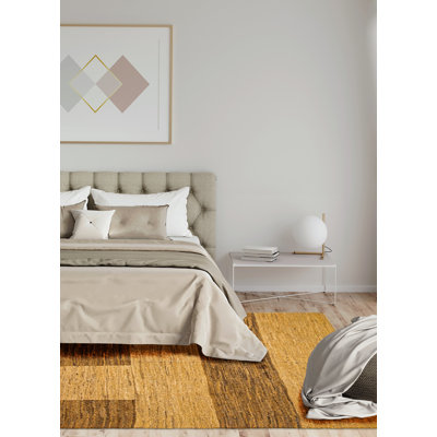 Tapisserie naturelle brun clair Kilim 4 pi 10 po x 6 pi 3 po