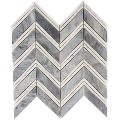 Carreau de marbre poli 11 x 11,8 Bardiglio Nuvolato, Bianco Carrara
