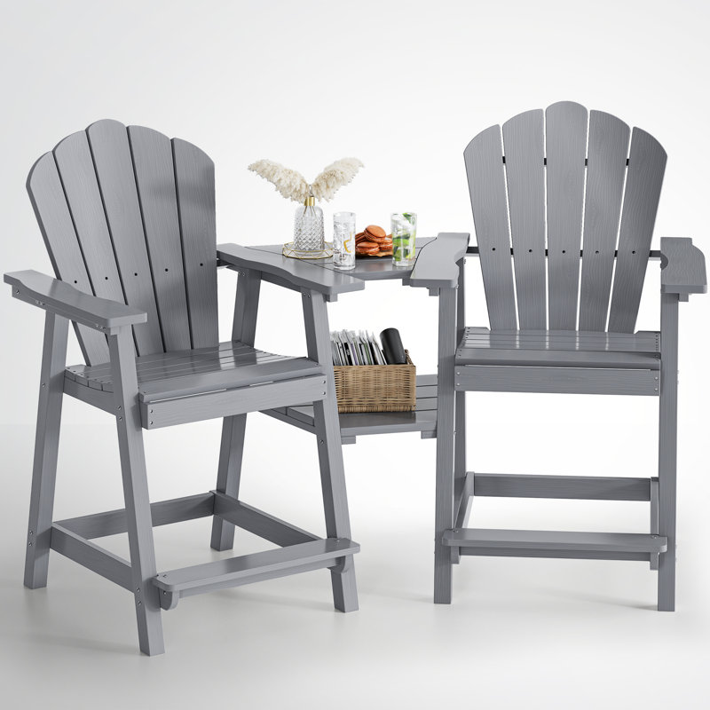 Hautes chaises Adirondack hautes, ensemble de 2 chaises de balcon à haut dossier d'extérieur