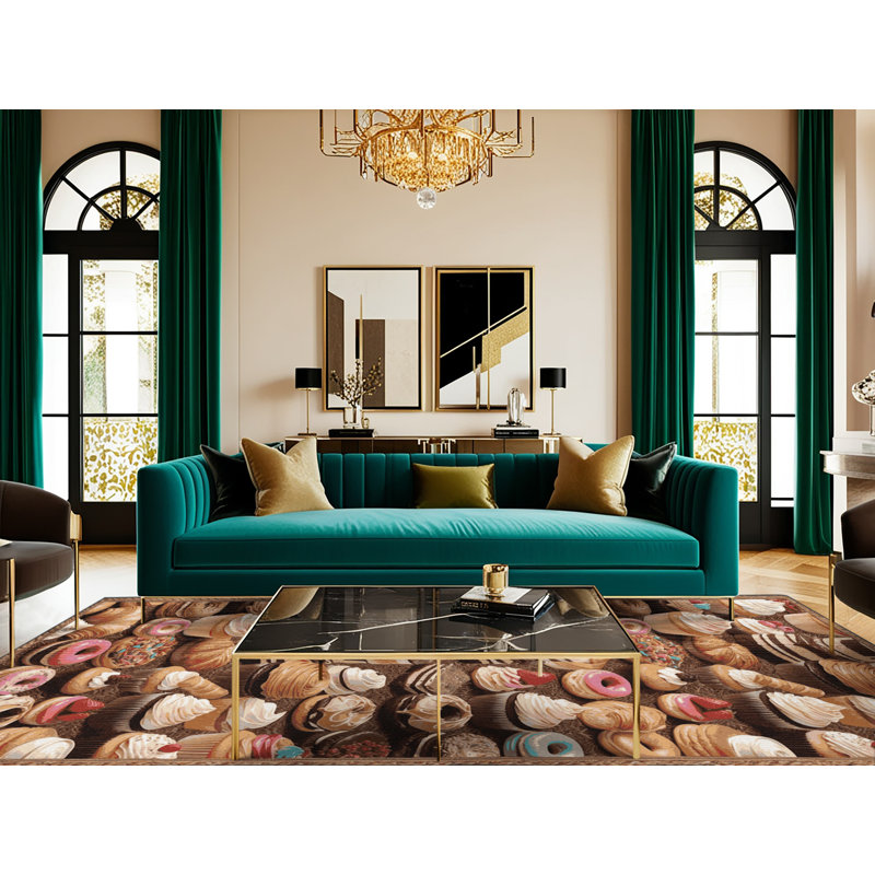  Tapis lavable avec gâteaux et pâtisseries, Tapis de couloir 2 pi x 4 pi