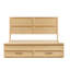 Lit avec tête de lit géométrique 3D et banc de rangement - rangement à 4 tiroirs-2134578363-2134578364