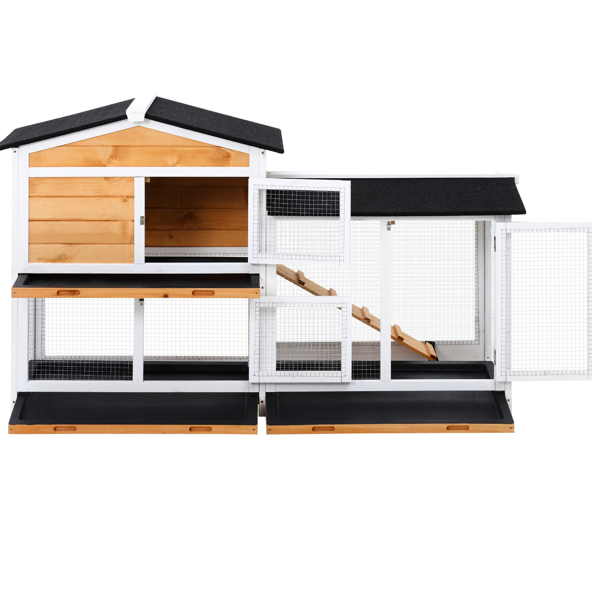 One Allium Way® 2-Story Rabbit From - Yellow Wooden With Large Living ...