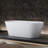 KAKUSIGA 65 inch freestanding solid surface soaking bathtub for bathroom