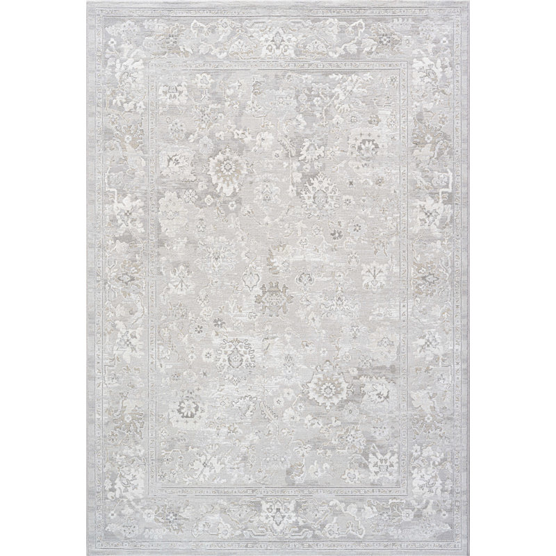 Tapis en polyester beige, gris et beige Garett, Rectangle 5 pi 3 po x 7 pi 6 po