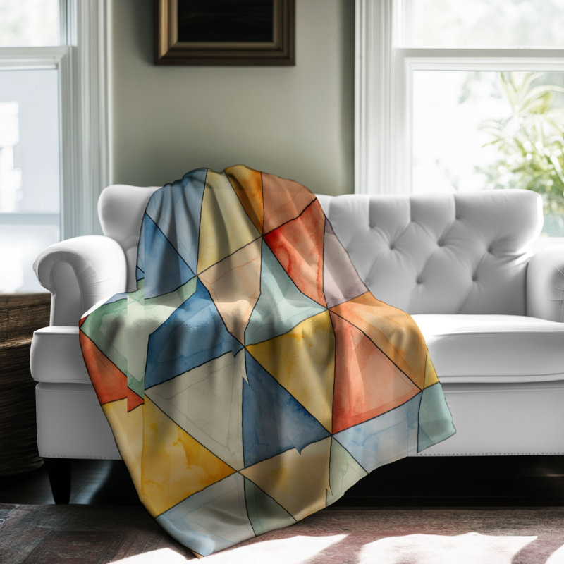 Geometric Spirals - Couverture sherpa de qualité supérieure 1 pièce, L 50 po x L 60 po
