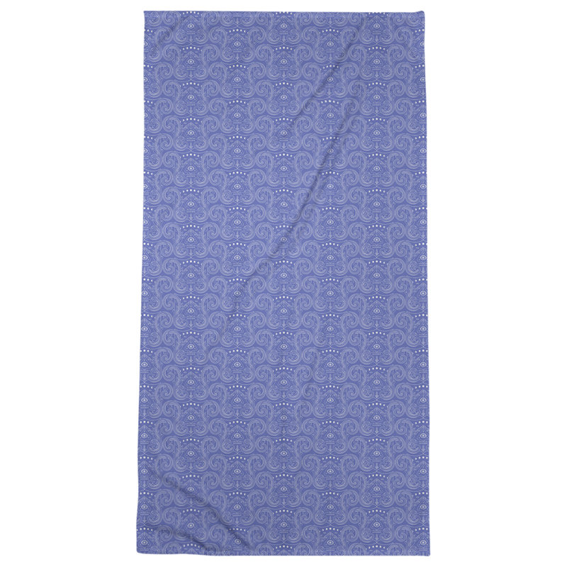 Serviette de bain Third Eye, Bleu/blanc
