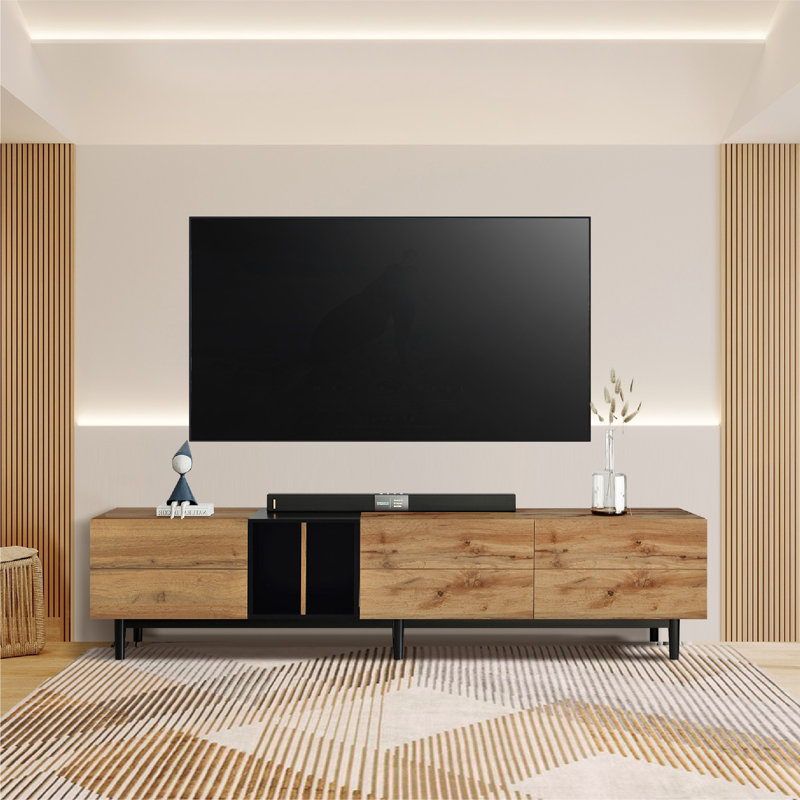 Crédence de rangement l 76,8 po Kairese, Bois naturel