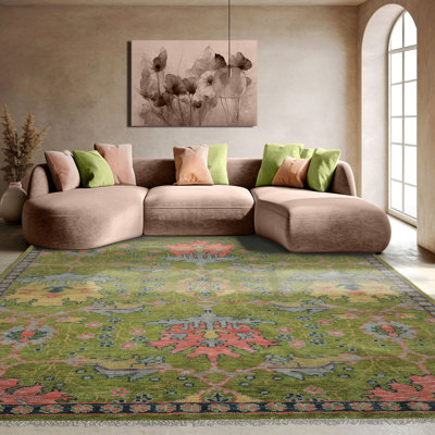 Tapis traditionnel en laine noué à la main Oushak