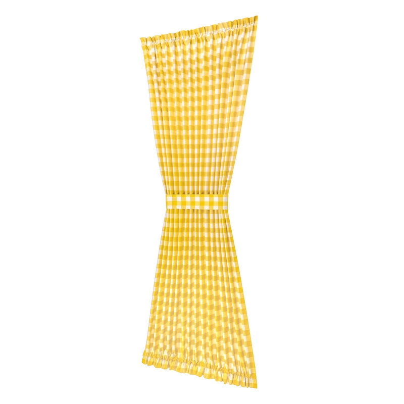 Anthelme Semi Sheer French Door Curtain Single Panel, 54" W x 72" L, Yellow