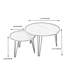 Ensemble de 2 tables basses gigognes rondes de 27,56 po, ensemble de tables de bout gigognes circulaires, plateau de table rond en bois et base en métal robuste pour le salon, la chambre à coucher, brun