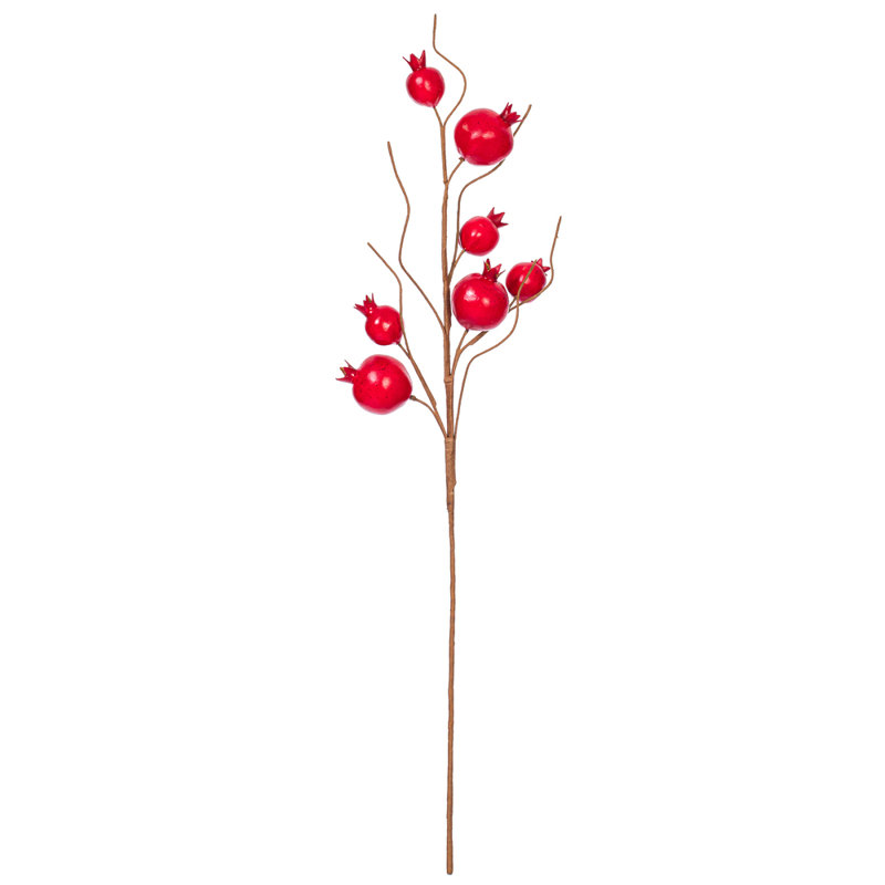 Vickerman 31" Artificial Pomegranate Spray 3/Bag. Recommended for indoor use., Red