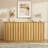 Fluted Sideboard Buffet Cabinet With Storage, 31.5" Modern Kitchen Cabinets With Doors, Coffee Bar Buffet Cabinet For Dining Room, Entryway Cabinets For Living Room, Natural