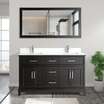  60" Double Bathroom Vanity Set with Mirror