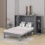 Grand lit escamotable avec tiroirs, tablettes et ports USB-360711486