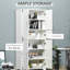 Armoire 4 portes avec tablettes de rangement pour garde-manger, blanc industriel pour la cuisine, la chambre à coucher, le salon, le vestibule et la tablette