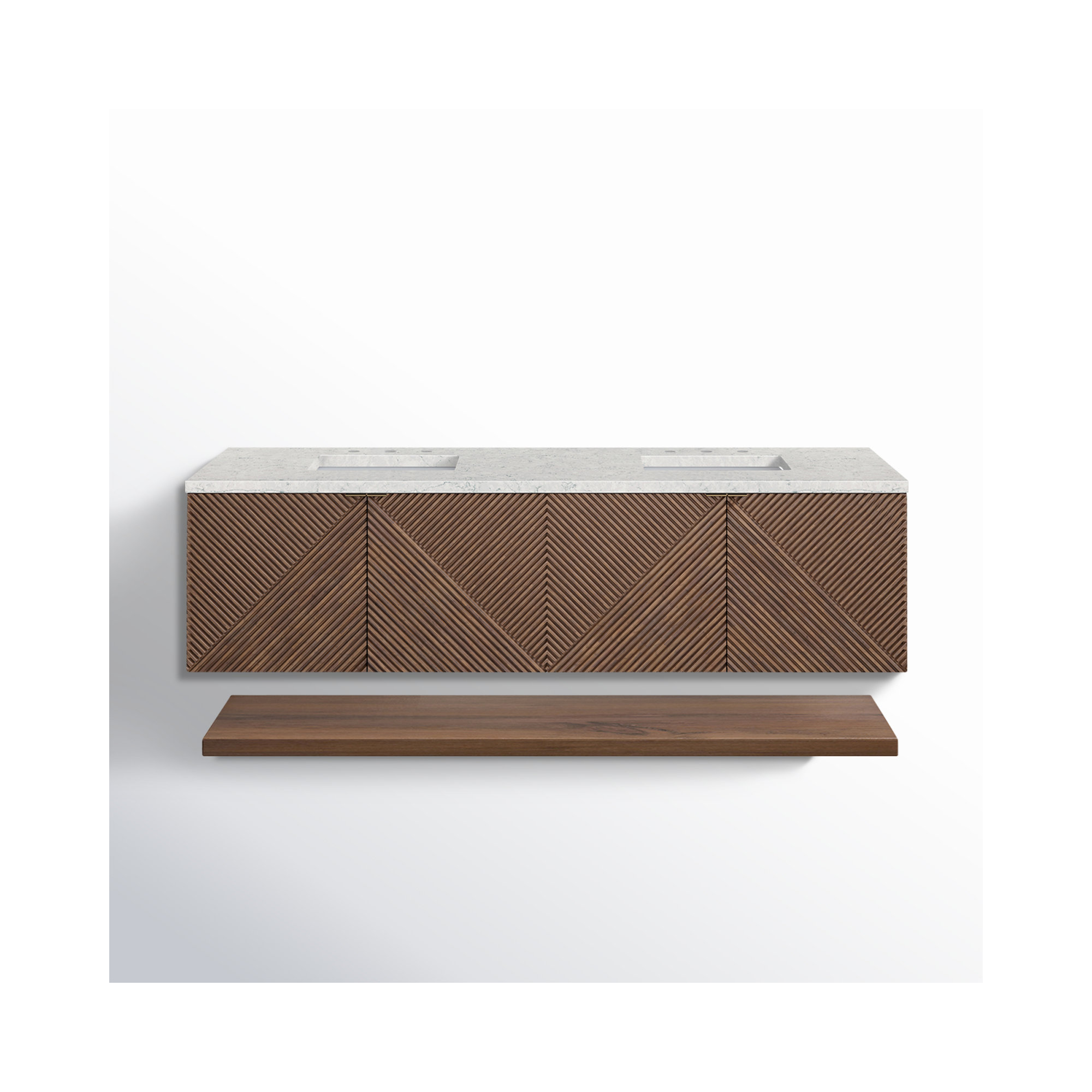 Marcello 72'' Double Bathroom Vanity, Eternal Jasmine Pearl, 8" Widespread