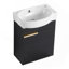 Meuble-lavabo à fermeture en douceur avec lavabo et support de rangement, 16 po pour petite salle de bain-129193806