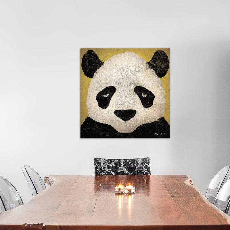 «panda, impression sur toile tendue, H 37 po x l 37 po x P 1,5 po