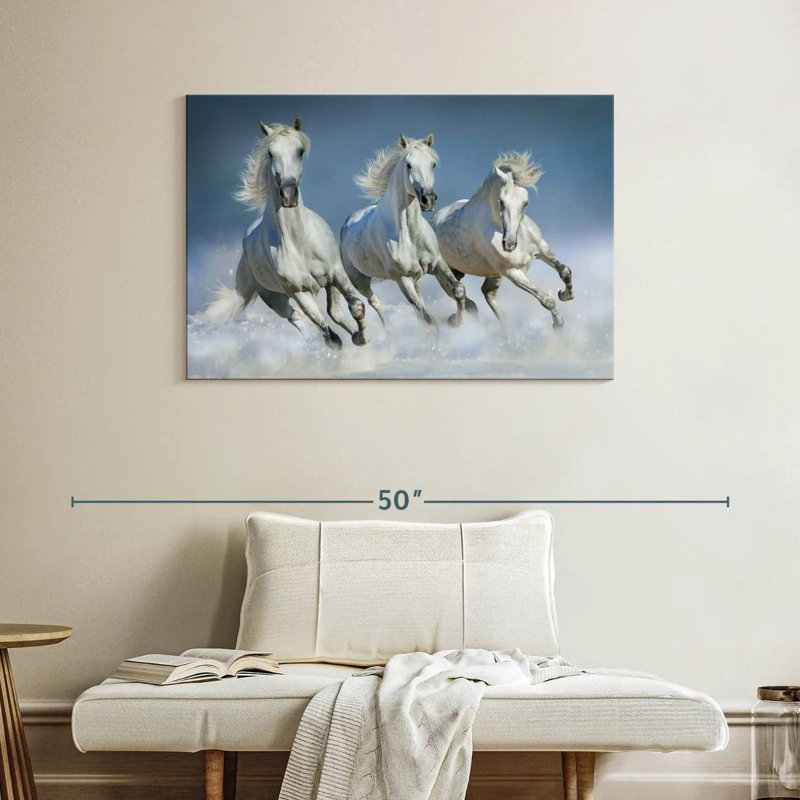 Brampt Dashing White Horses, H 26 po x l 39 po