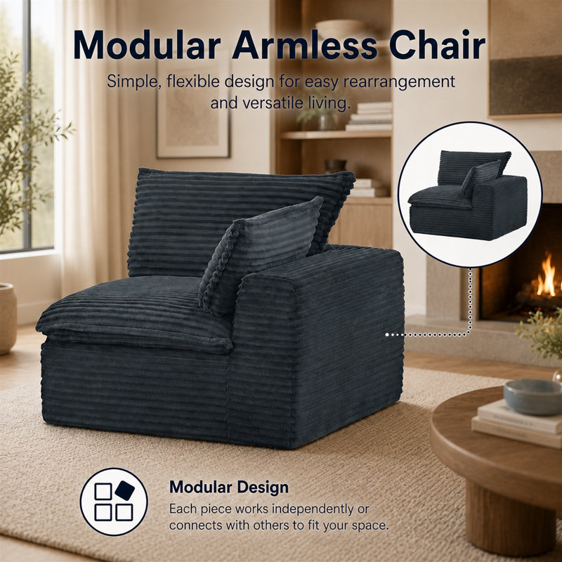 Fauteuil modulaire simple gris