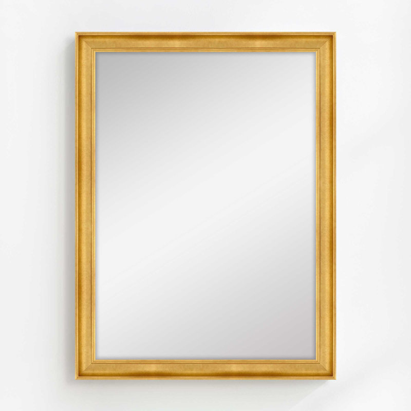 Eleganza Solid Wood Flat Mirror, Gilded Gold, 47.5" x 35.5"