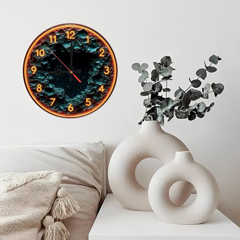 Horloge de cratère avec chiffres lumineux