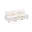 Le canapé en flanelle à trois rangées de 88 pouces simple, moderne et ultra-confortable de couleur blanche cassée convient aux salons, aux chambres et aux balcons.