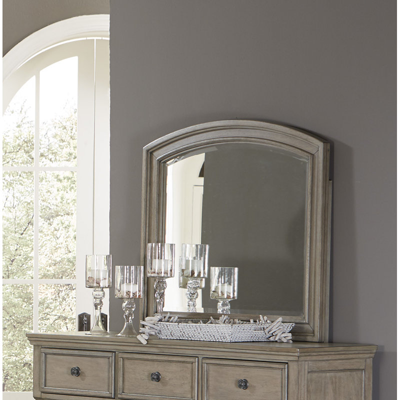 Miroir biseauté Alek, Fil gris brossé