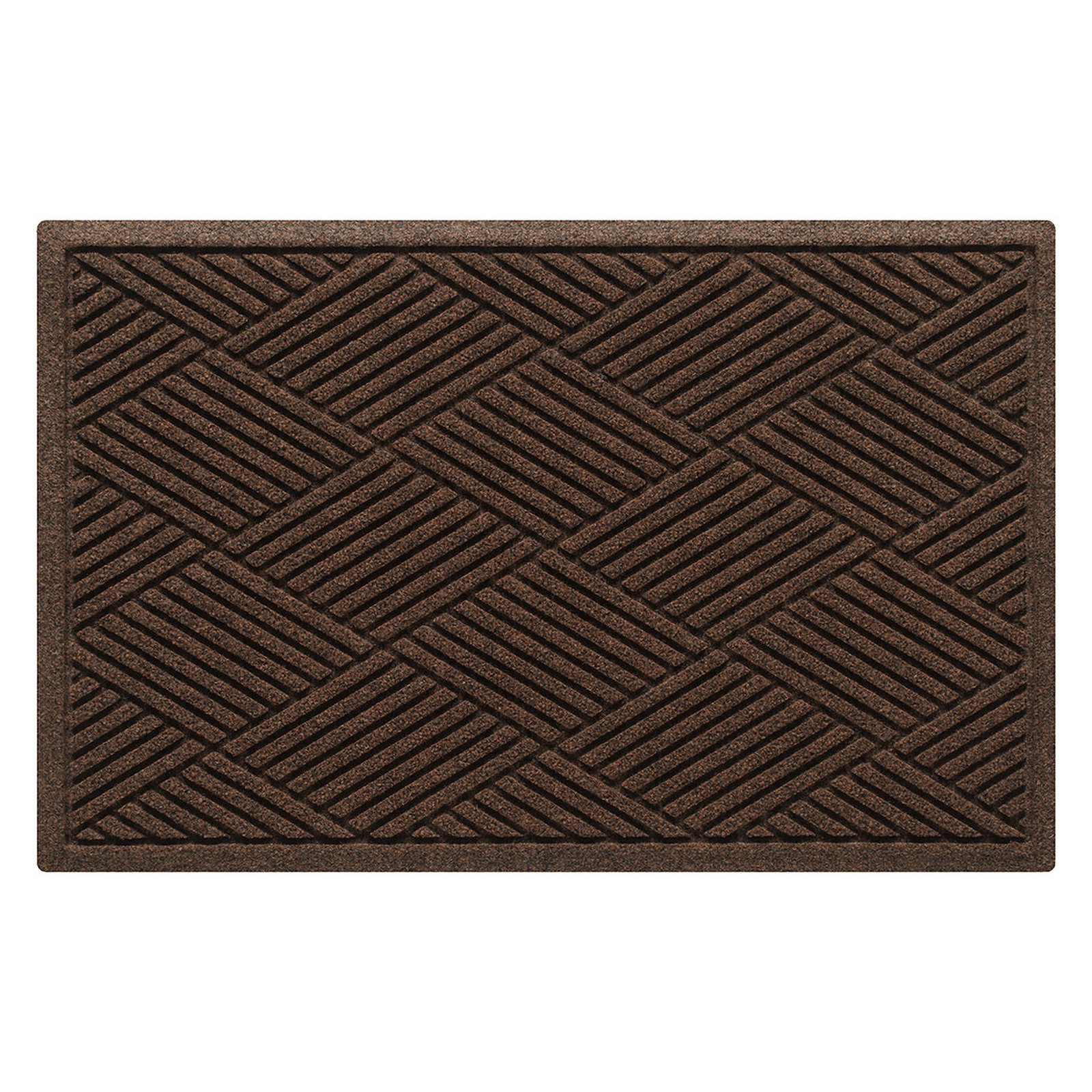 WaterHog Diamonds Non-Slip Doormat, Dark Brown, Rectangle 2' x 3'
