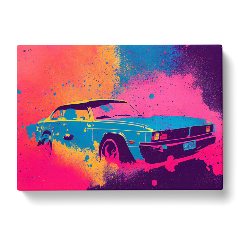 Retro Car Splash Vol.1 - Wrapped Canvas, 50cm H x 76cm W x 3cm D