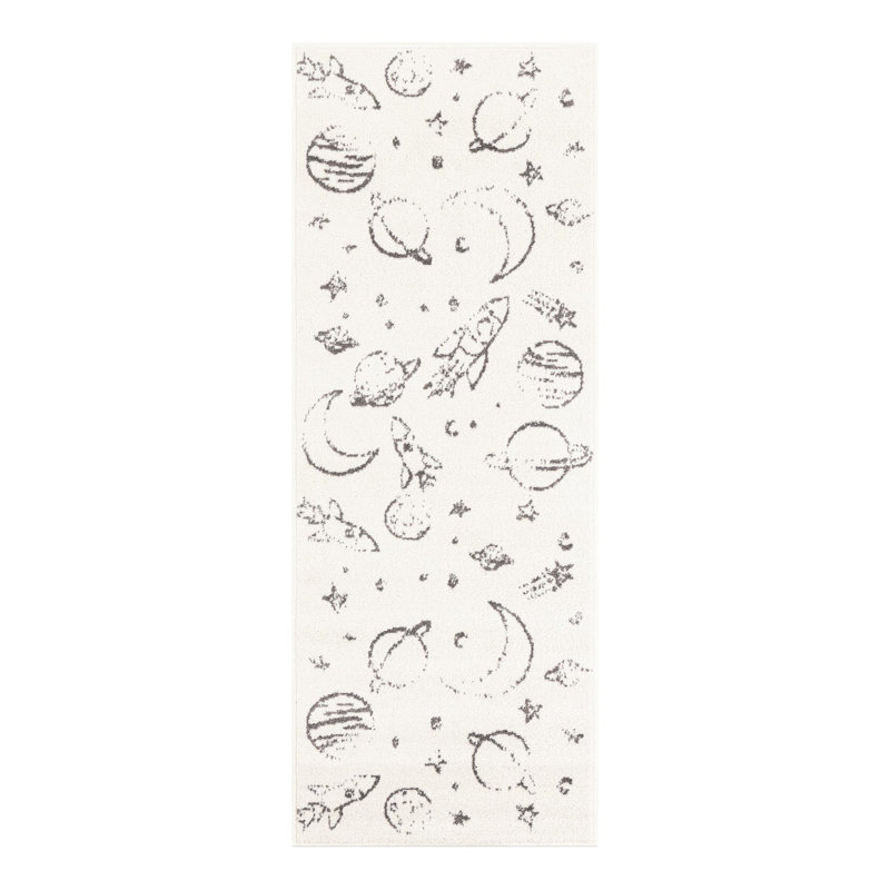 Machine Woven Polypropylene Plastic Rug, Runner 2'2" x 6'1", Ivory