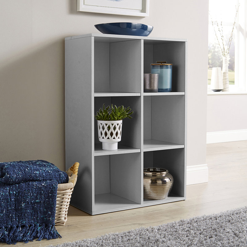 Steinberg 6 Cube Storage Bookcase Unit, Grey