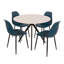 Aspen 5-Piece Casual Dining Set - Spacious Round Table & 4 Curved Plastic Chairs-124157412-105509828