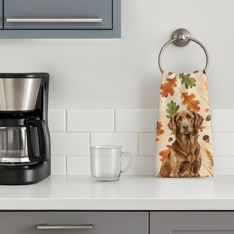 Serviette de cuisine à poils longs Retriever Heirloom, Liver Flat-Coated Retriever