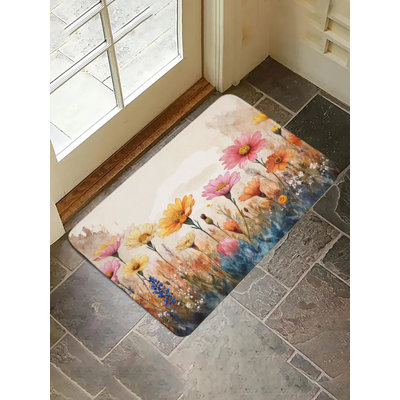 Tapis pour salle de bain Wildflower Watercolor, 36 x 24 po