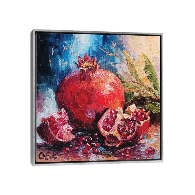 Embrassez la beauté des grenades siciliennes - impression d'art mural encadrée, 26" H x 26" W, Argent argent