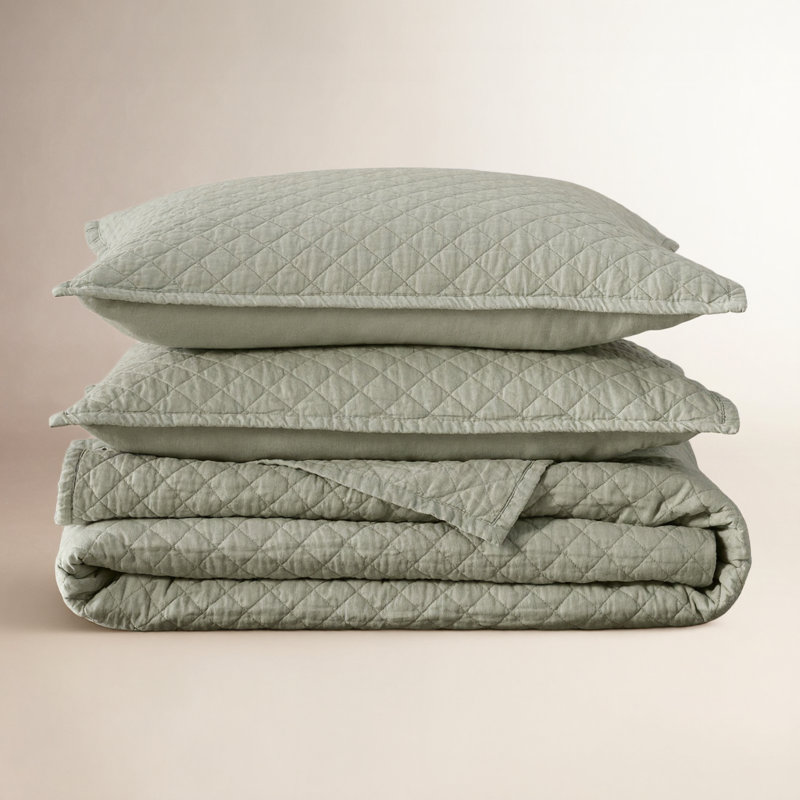 Jeffen Linen Blend Quilt, King/Cal King Quilt, Ivory