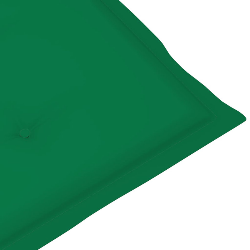 Chaise de patio avec coussin en teck, Vert, 3, Gris