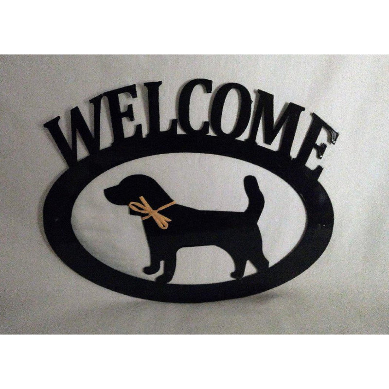 Panneau de bienvenue en métal Beagle