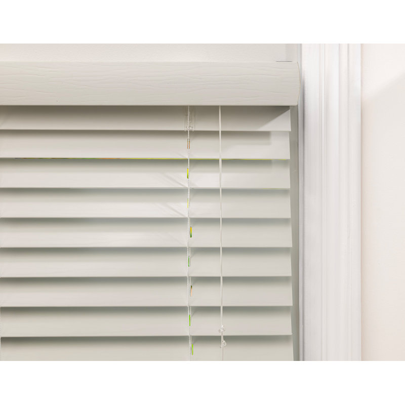 Lister Cartwright 50mm Woodgrain Fauxwood Venetian Roller Blinds, White, 45cm W x 120cm L
