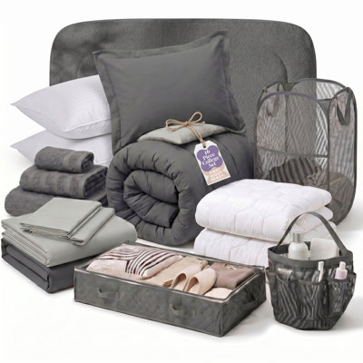 AMYX 16 Piece Twin XL Complete College Dorm Kit